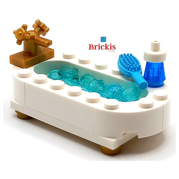 Modèle Moc mini-ensemble MOC LEGO® Meuble BAIGNOIRE salle de bain pour minifigures brickis