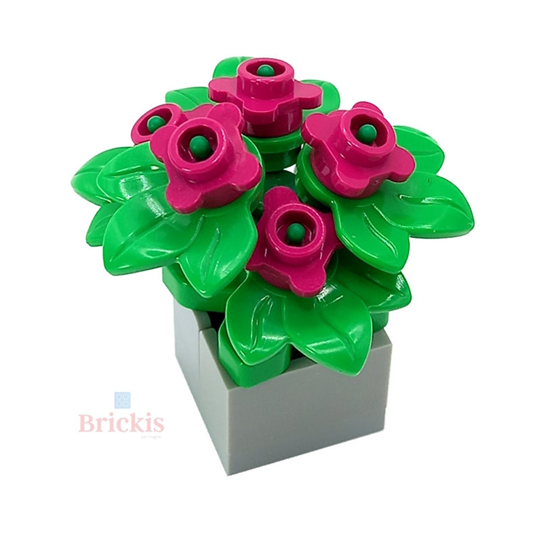 Diseño personalizado MOC LEGO® Flores en una maceta rosas rojas