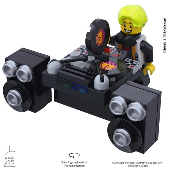 Custom LEGO® DJ Mixer Console – Double Turntable MOC With Speakers