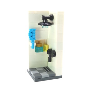 Models Built of LEGO® Bricks Furniture SHOWER with accessories  BATHROOM Custom Design for minifigures Brickis