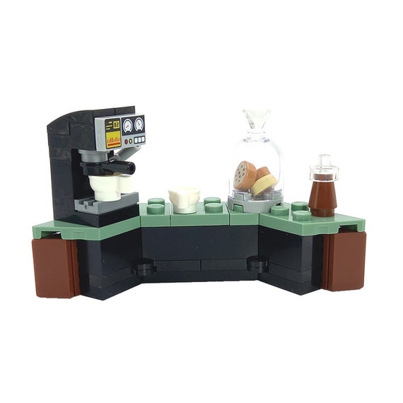 Modèle Moc mini-ensemble MOC LEGO® Café-bar avec comptoir biscuits