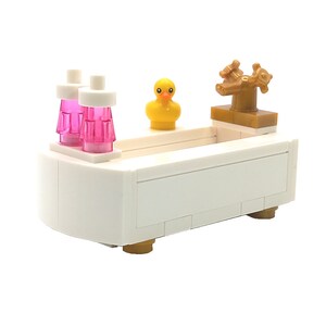 Models Built of LEGO® Bricks Furniture BATHTUB BATHROOM bath Custom Design mini Set  Accessories for minifigures design Brickis