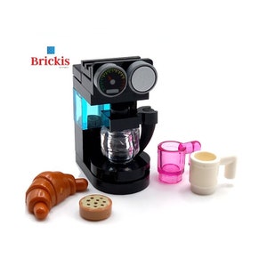 Coffee machine with butter biscuits and 2 coffee cups Custom Design mini Set Models Built of LEGO® Bricks Accessories for minifigures