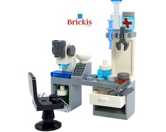 Mini Set Models Built of LEGO® Bricks Chemistry lab laboratory with microscope for research Stem Sciences MOC Custom for minifigures Brickis