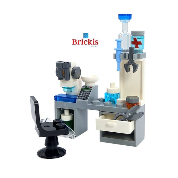 Mini Set Modelos construidos con ladrillos LEGO® Laboratorio de química con microscopio para investigación Stem Sciences MOC Personalizado para minifiguras Brickis
