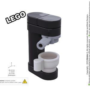 MOC Espresso Coffee Machine. Models Built of LEGO® Bricks, All our kitchen appliance is made to LEGO Minifigure size. Designed by Brickis