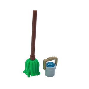 Design Moc Mini-Set Modelle gebaut aus LEGO® Bürste und Eimer für Putzfrau fur minifiguren