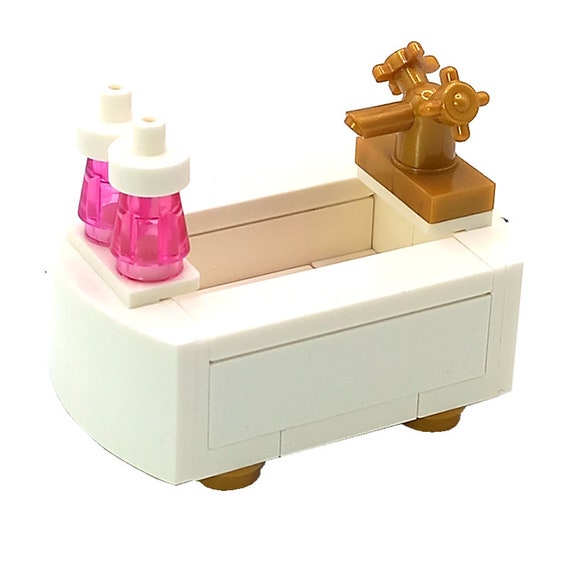 Modelli Costruiti con Mattoncini LEGO® Mobili piccola VASCA DA BAGNO BAGNO  bagno Design personalizzato mini Set Accessori per minifigure design