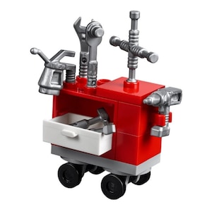 LEGO®ブロックで作られたカスタムモデル ツールボックス ツールカート メカニック 配管工 自動車整備士 ガレージスケール ビルディングキット レンガ