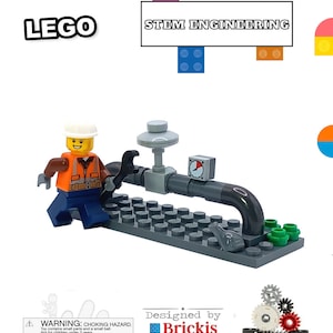 Modelle aus LEGO® Steinen LEGO® Moc STEM Technik Industrielle rohrleitung mit Ventil Brickis