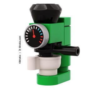 MOC Espresso Coffee Machine. Models Built of LEGO® Bricks, All our kitchen appliance is made to LEGO Minifigure size. Designed by Brickis