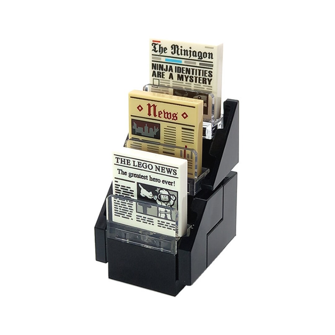 Lego Magazine Rack Models Built of LEGO® Bricks MOC Newspaper Magazine Rack Stand Vending ...