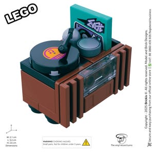 Record Player MOC | Retro Turntable Vinyl Magic in Bricks – Vinyl Player, Music Accessory, Minifig Furniture, Models Built of LEGO® Bricks