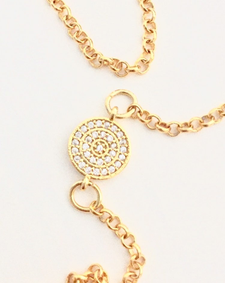 Gold Pave Chain Necklace Etsy Israel