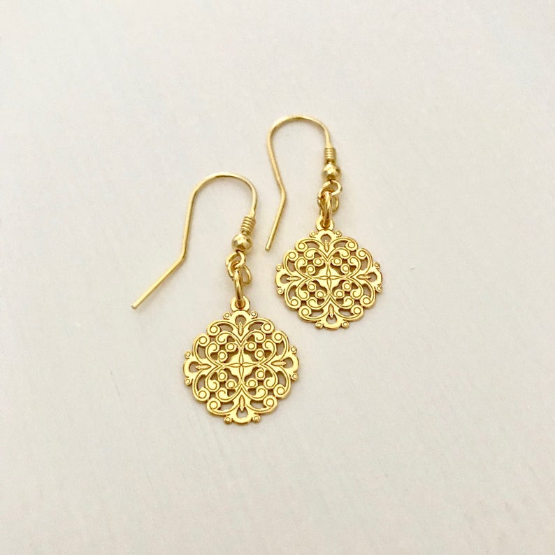 24K Gold Plated Openwork Pendant With 20inch Chain Etsy