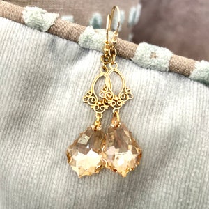 Swarovski Golden Shadow Baroque Chandelier Earring