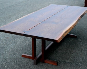 Live Edge Walnut Dining Table Home Decor - Handmade Large Dining Room Table Wooden Table - Mid Century Modern Table Farmhouse Decor