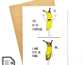 Banana Birthday Card Etsy