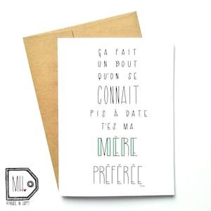 French card - Mothers day - mothers day card - card for mom - mom card - maman - mother - thanks mom - my favorite mom -ma mère préférée