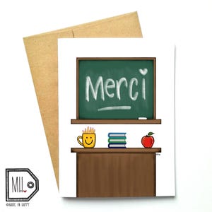 Carte de français - carte de remerciement - carte de remerciement - remerciement - merci - carte de professeur - carte de remerciement pour enseignant - classe merci