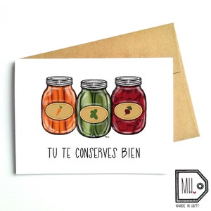 French card - birthday card - funny birthday card - Happy birthday card - funny card - food card - bonne fête - tu te conserves bien