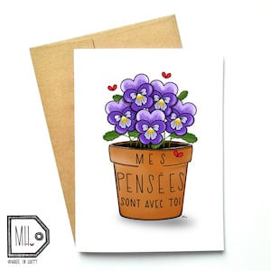 Carte française - carte de pensée pour vous - carte de condoléances - carte de vœux - carte de condoléances - carte de soutien - carte de pensée - oeuvre d'art pensée