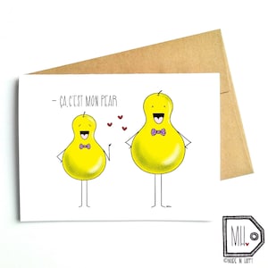 French card - fathers day - fathers day card - card for dad - dad card - fathers card - dad - father - food cards - ça c'est mon pear