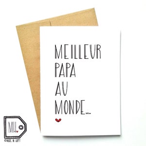 Cartão francês - dia dos pais - cartão do dia dos pais - cartão para o pai - cartão do pai - cartão dos pais - pai - pai - dia dos pais - meilleur papa au monde