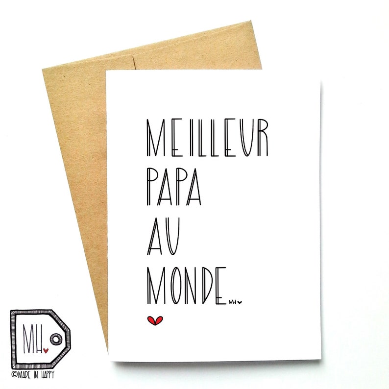 Carte française - fête des pères - carte fête des pères - carte pour papa - carte papa - carte des pères - papa - père - fête des papas - meilleur papa au monde image 1