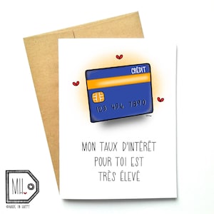 French card - love card - Valentines card - Anniversary card - funny card - girlfriend card - boyfriend card - taux d'intérêt