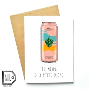 French card - love card - Valentines card - Anniversary card - funny card - girlfriend card - boyfriend card - dad card - beer card - NEIPA