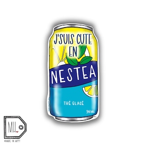 Funny Vinyl Sticker Planner Sticker Water Bottle Sticker Laptop Sticker Decal Autocollant iced tea sticker j'suis cute en Nestea