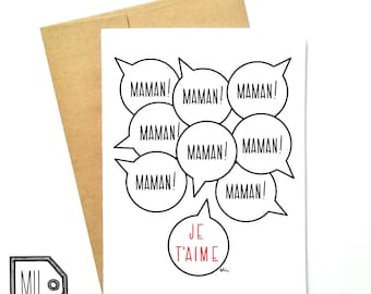 French card - Mothers day - mothers day card - card for mom - mom card - maman - mother - thanks mom - maman maman maman