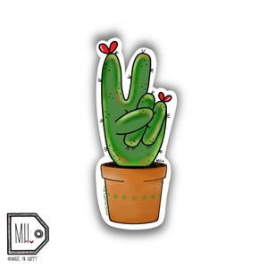 Funny Vinyl Sticker Planner Sticker Water Bottle Sticker Laptop Sticker Decal Autocollant cactus sticker peace and love sticker