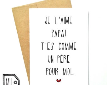 French card - fathers day - fathers day card - card for dad - dad card - fathers card - dad - father - papa - comme un père pour moi