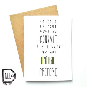 Carte française - fête des pères - carte fête des pères - carte pour papa - carte papa - carte des pères - papa - fête des pères - fête des pères - père préféré