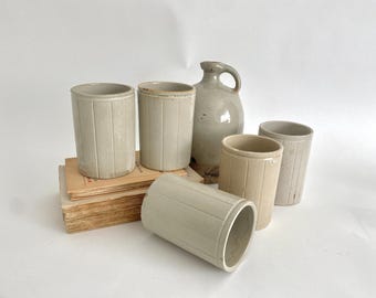 Antique English Stoneware Preserves Crocks