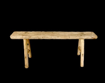 Antique Long Skinny Elm Bench  Modern Farmhouse