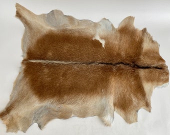 Natural Goat Hide Throw Rug Hair on Hide