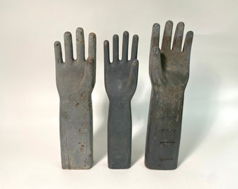 Rustic Glove Forms Molds Hand-Carved