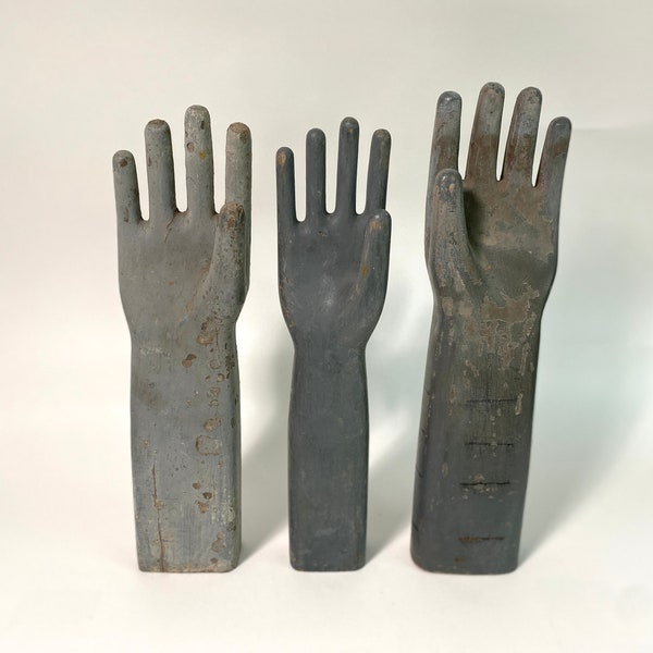 Rustic Glove Forms Molds Hand-Carved