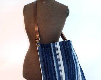 Crossbody African Indigo Textile Market Bag NOW 109.95 WAS 135.00 Boho Chic