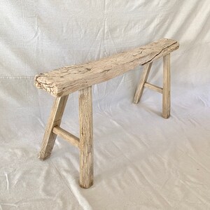 Rustic Elm Long Skinny Bench