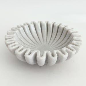 Handcrafted Ruffled Marble Bowl 8"