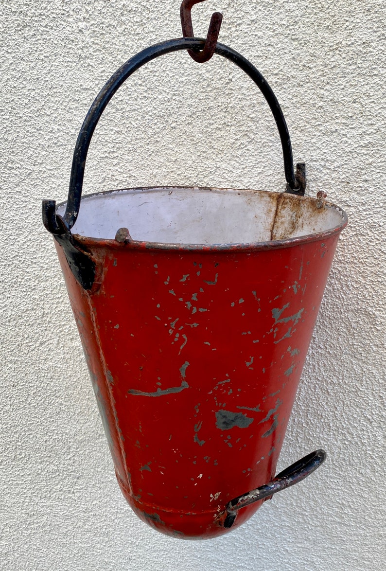 Christmas Red Fire Bucket Hanging Planter image 4