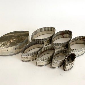 Vintage French Pastisserie Chef Cookie/ Fondant Cutters Set of 7