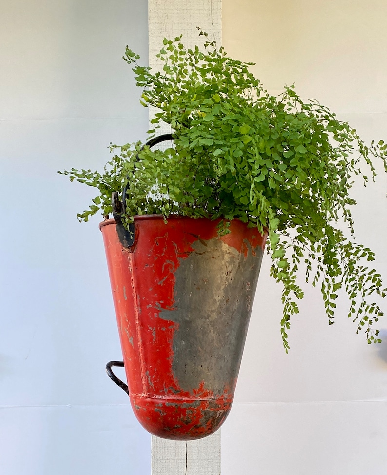 Christmas Red Fire Bucket Hanging Planter image 6