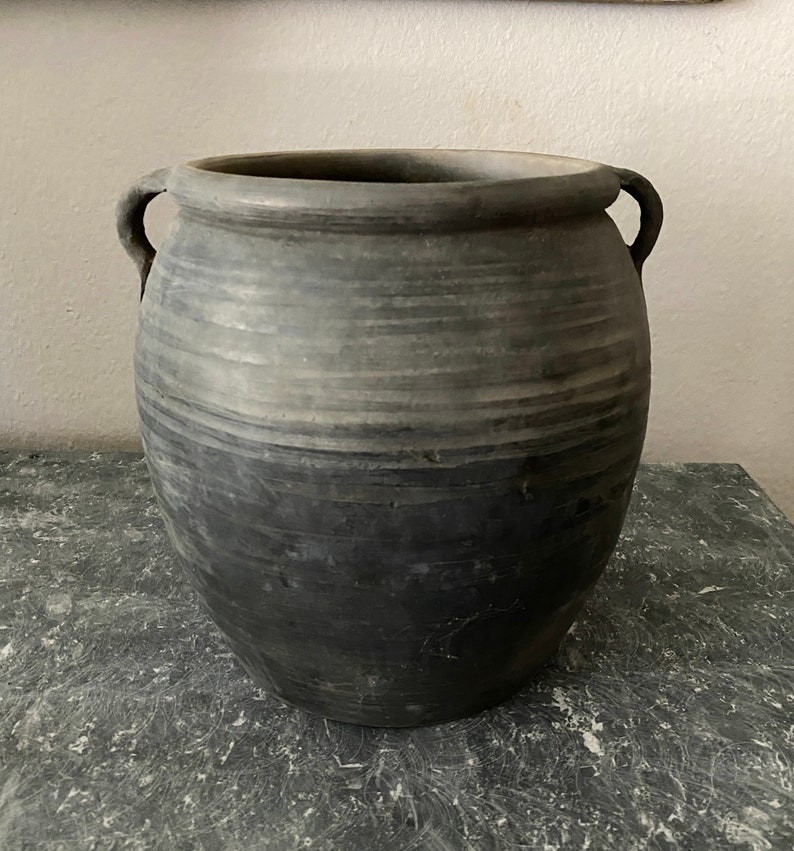 Vintage Black Gray Pottery Jugs Pots Vases image 5