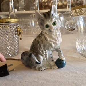 Vintage Ceramic Nightlight In The Shape Of A Cat