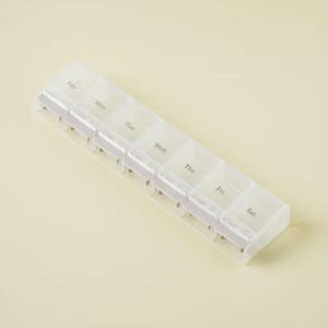 Weekly Pill Organizer with AM PM Compartments | 14 slot (7 Slot x 2) Medicine Box | One-Touch Travel Pill Case | Vitamin Storage Container
